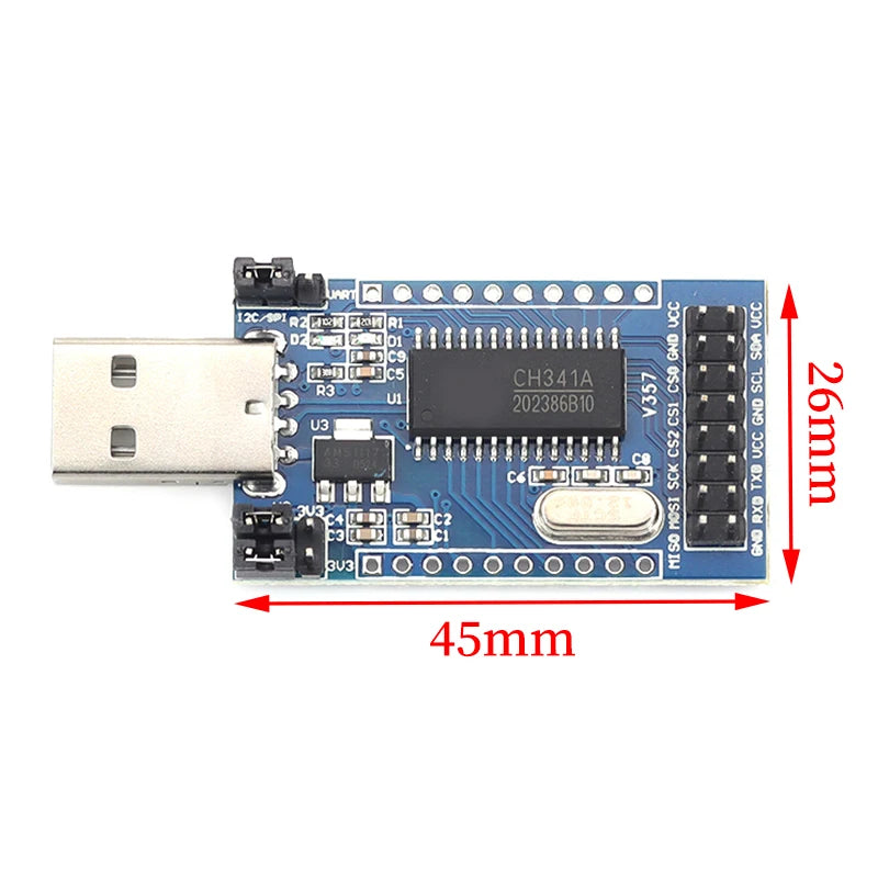 Liludin CH341A Multi-Function USB Adapter USB To UART I2C SPI TTL ISP EPP MEM Flash Programmer Debug Module