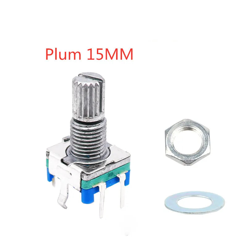 2/5/10PCS/Lot 20 Position 360 Degree Rotary Encoder EC11 Push Button 5Pin Handle Long 15/20MM With A Built In Push Button Switch