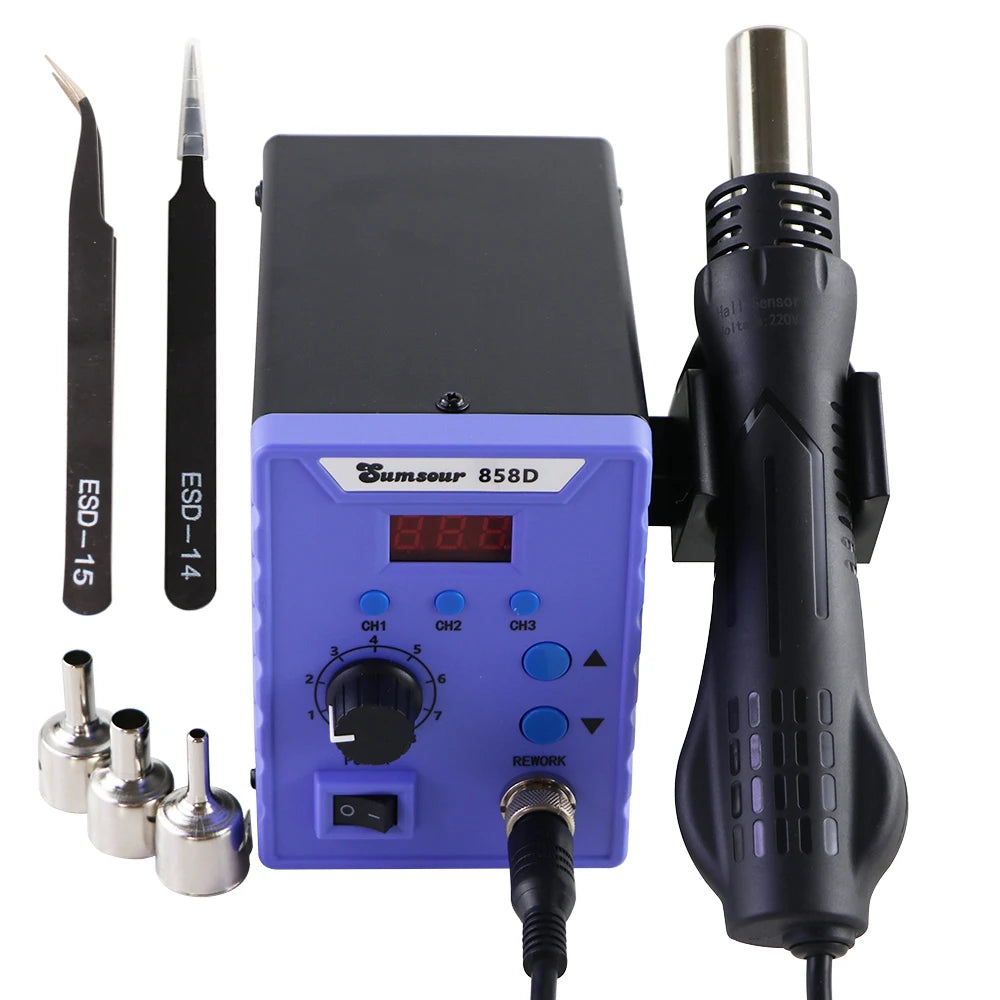 Hot Air Gun 858D BGA Rework Solder Station Heat Gun 220V 700W Hair Dryer For Soldering SMD SMT Welding Repair Tool