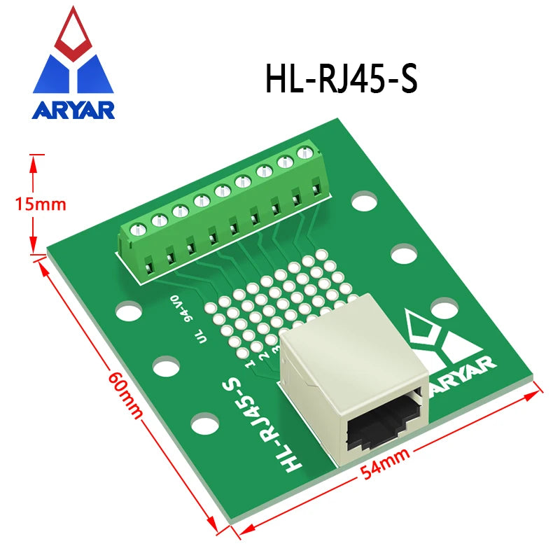 RJ45 Horizontal and Vertical Female Breakout Board RJ-45 Splitter RJ45 Adapter Din Rail Mounting