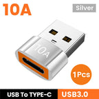 10A USB 3.0 To Type C Mini Fast Transfer USB Type C Female To USB PD Adapter Suitable for Mobile Computer Car Charger Converters