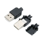 Type A Male Female USB 4 Pin Plug Socket Connector With Black Plastic Cover Type-A DIY Kits