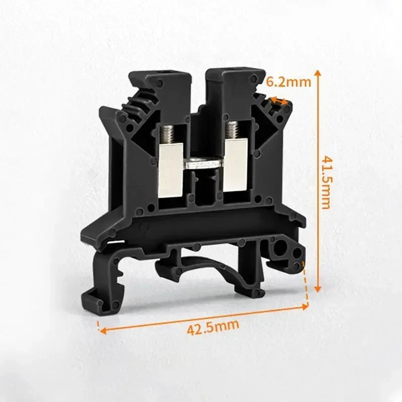 10/100pcs UK2.5B DIN Rail Terminal Block Clamp 7 Colors Screw Connector 800V 32A UK-2.5N 2.5mm Square Universal Screw Connectors