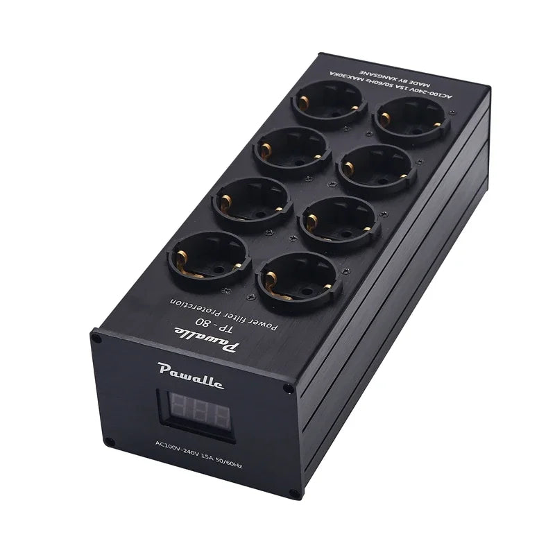 TP80 European Standard Power Filter 8-bit EU Power Purifier Socket Complex 2nd Level Filter Purifier Surge Protection
