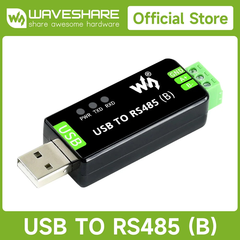 Waveshare Industrial USB TO RS485 Bidirectional Converter, Adapter Onboard Original CH343G Multi-Protection Circuits