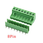 5Pair 5.08mm Pitch 2EDG Straight Pin PCB Screw Terminal Block 2/3/4/5/6/7/8/9/10/12Pin 300V 10A Wire Connector Plug-in Socket
