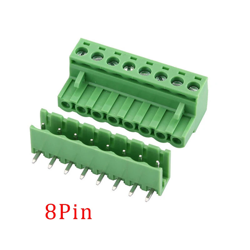 5Pair 5.08mm Pitch 2EDG Straight Pin PCB Screw Terminal Block 2/3/4/5/6/7/8/9/10/12Pin 300V 10A Wire Connector Plug-in Socket