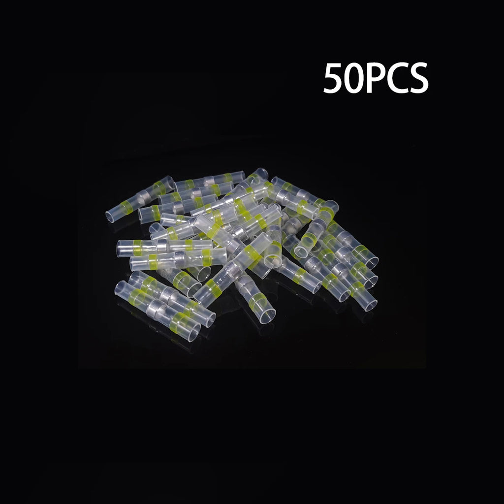 50PCS Waterproof Solder Seal Heat Shrink Tube Wire Connectors Terminals With Soldering Sleeves