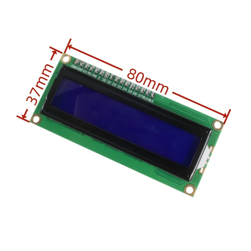 LCD1602+I2C Module Blue / Yellow Green Screen 16x2 Character LCD Display PCF8574T PCF8574 IIC I2C Interface 5V for Arduino