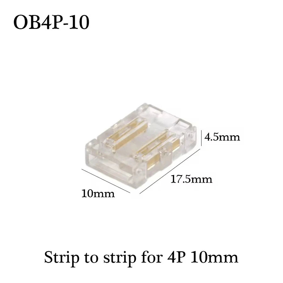 COB Led Strip Connector Light Strip Wire Connectors 2 3 4 Pin L-shaped For 5 8 10mm Width PCB Single Color RGB CCT Strip