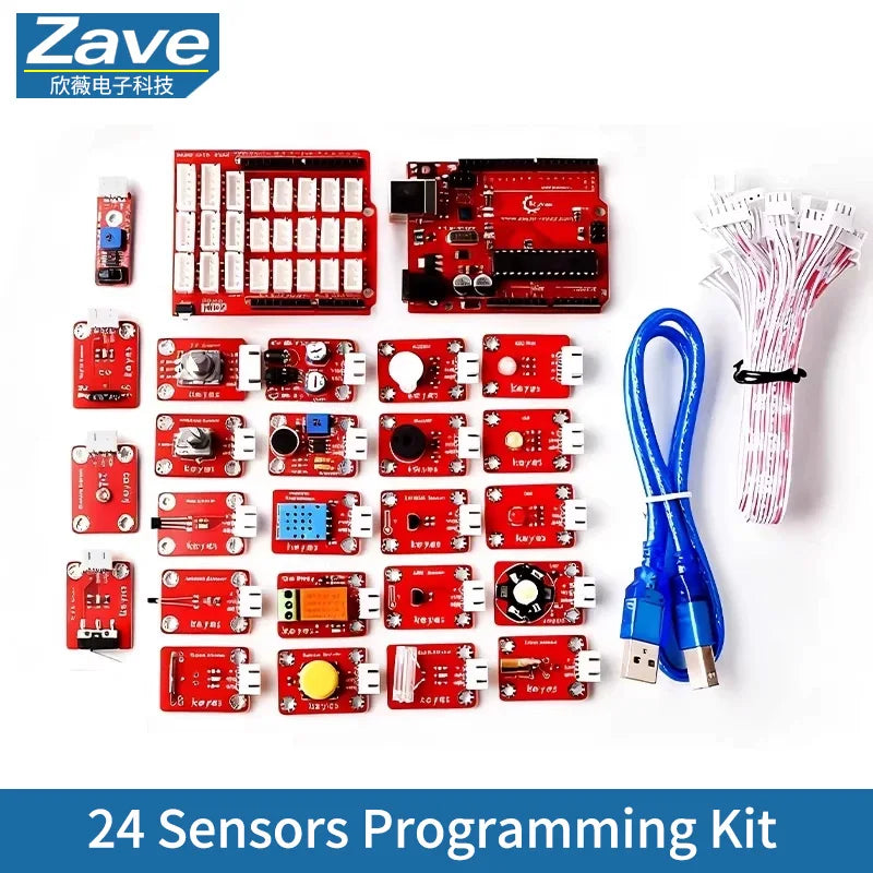 Arduino UNO R3 Starter Kit - Scratch Programming STEM Learning DIY Electronics Development Board Compatible with Arduino IDE for
