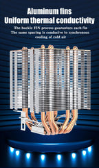 6 Heat Pipe CPU Cooler 4Pin PWM PC Quiet Air Cooler Fan for Intel LGA 1366 1700 1200 1150 1151 1155 2011 X79 X99 AM3 AM4 AM5
