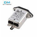AC 250V 10A IEC 320 C14 Male Plug 3 Pins Black PCB Panel Power Socket Connector EMI Filter for Fitness Equipment