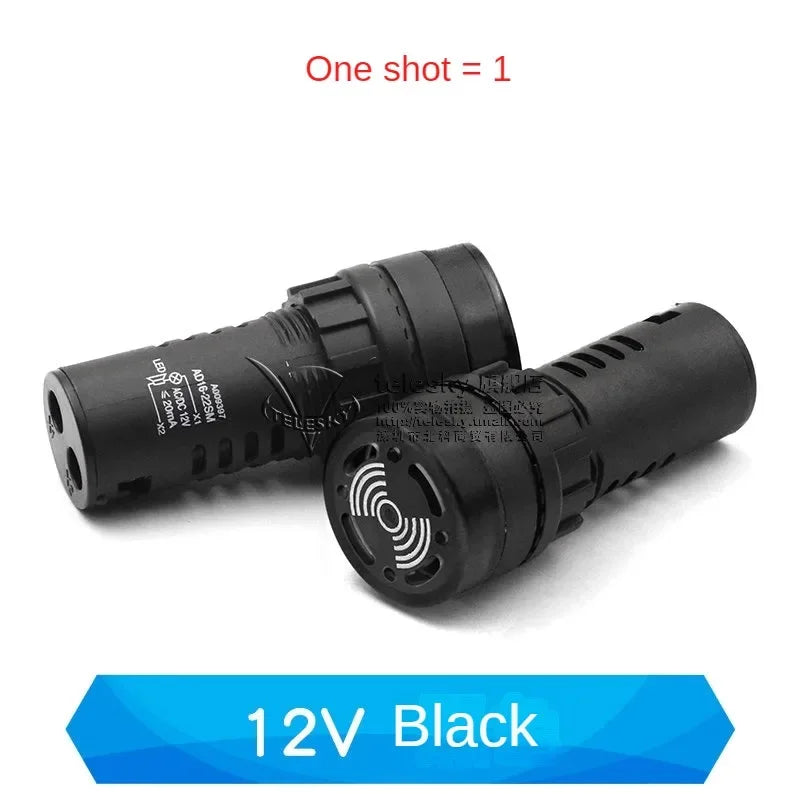1PCS 12mm AD16-22SM 12V 24V 36V 48/110/220V Flash Signal Light Red LED Active Buzzer Beep Alarm Indicator Red Green Yellow Black