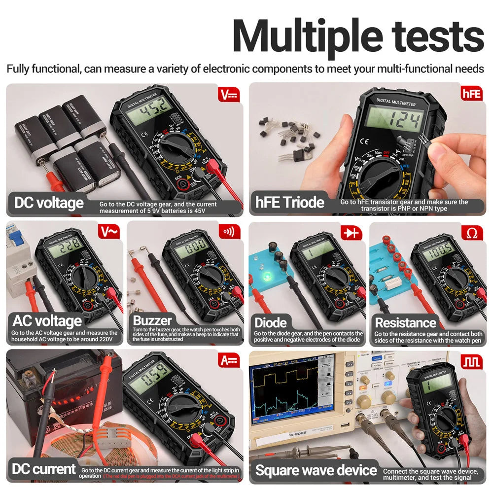 Digital Multimeter Voltage Tester Voltmeter SZ06 SZ308 TRMS 2000 Counts Auto-Ranging Ohm Volt Amp Meter Measuring AC/DC Voltage