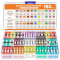 50/180Pcs Standard Car Fuses Assorted Kit, 60 Mini Blade Car Fuse +60 Standard Fuse Automotive +60 Micro Fuses Car Accessories
