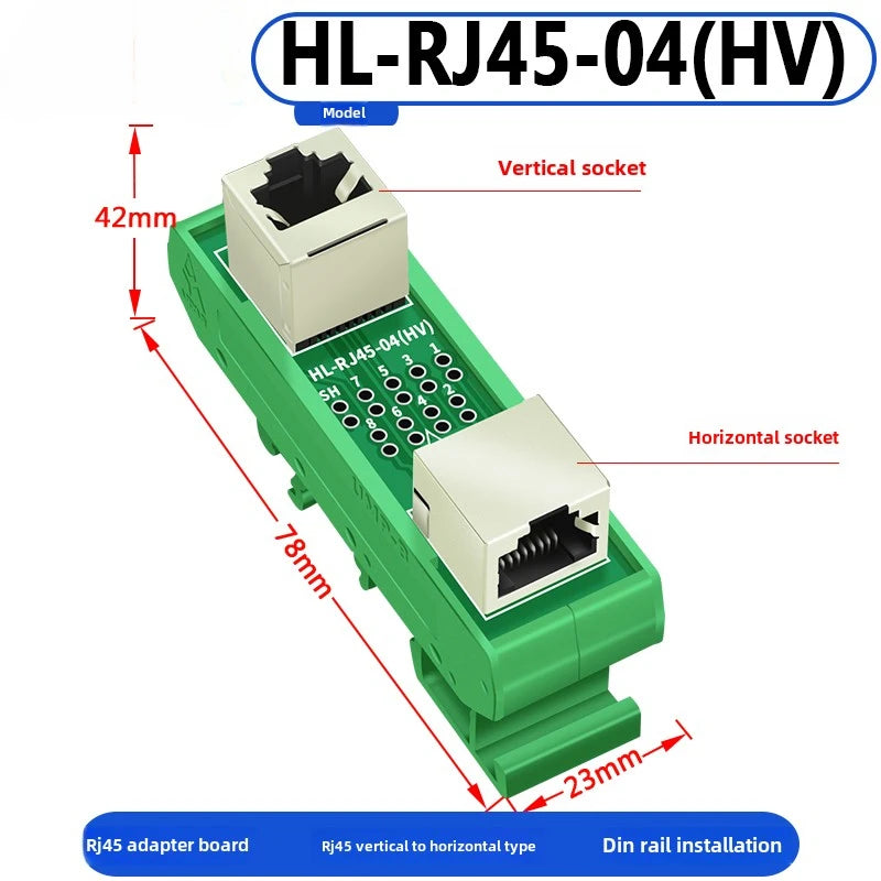 RJ45 Adapter Terminal RJ45 Adapter Terminal Cat5e Cat6 Adapter Board Network Port DIN35 Guide Rail Installation