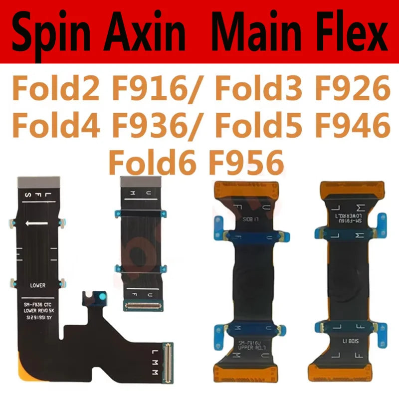 Z Fold Spin Axis Main Board LCD Display Connector Flex Cable Ribbon for Samsung Galaxy Z Fold2 3 4 5 6 F916 F926 F936 F946 F956U