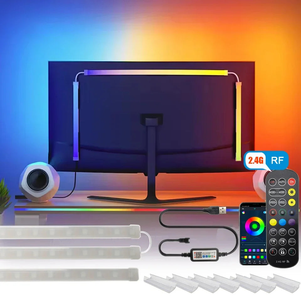 Computer Screen Light Strip Monitor RGBIC Bluetooth LED Lights Ambient Lighting Music Sycn APP Control PC Backlight Game Room