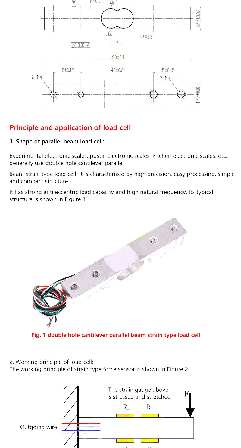 HX711 AD Module Body Load Cell Weighing Sensor Pressure Sensor+4Pcs 50kg Human Scale Load Cell Weight Sensors+Measurement Tools