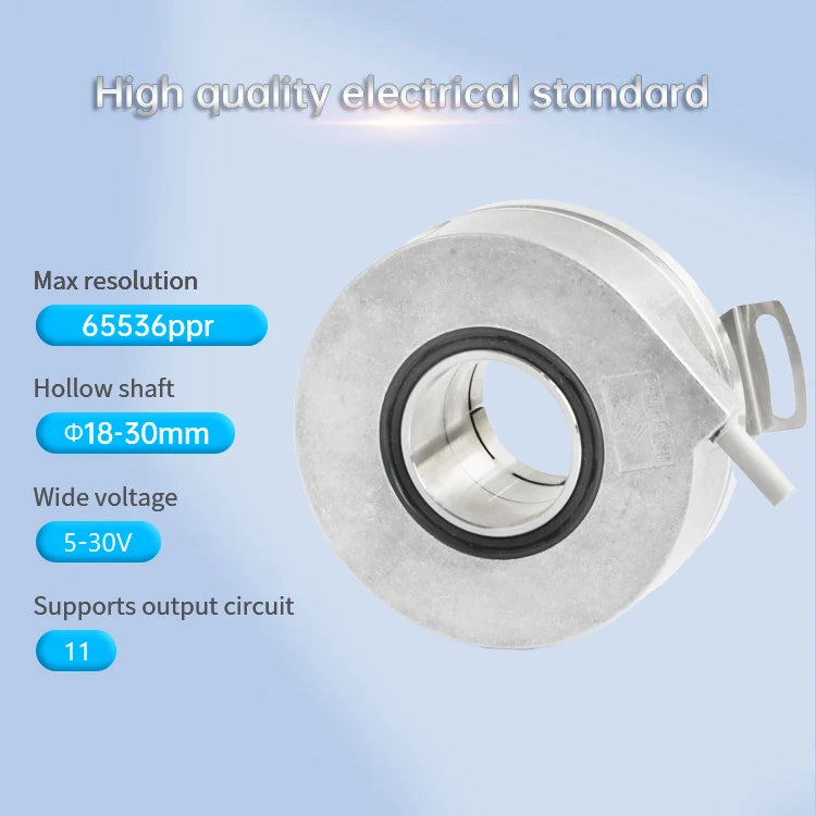 Factory Cheap Price K76 DC5-24v Incremental Encoder up to 32768 Ppr 76.5mm IP50 Protection Hollow Shaft Rotary Encoder