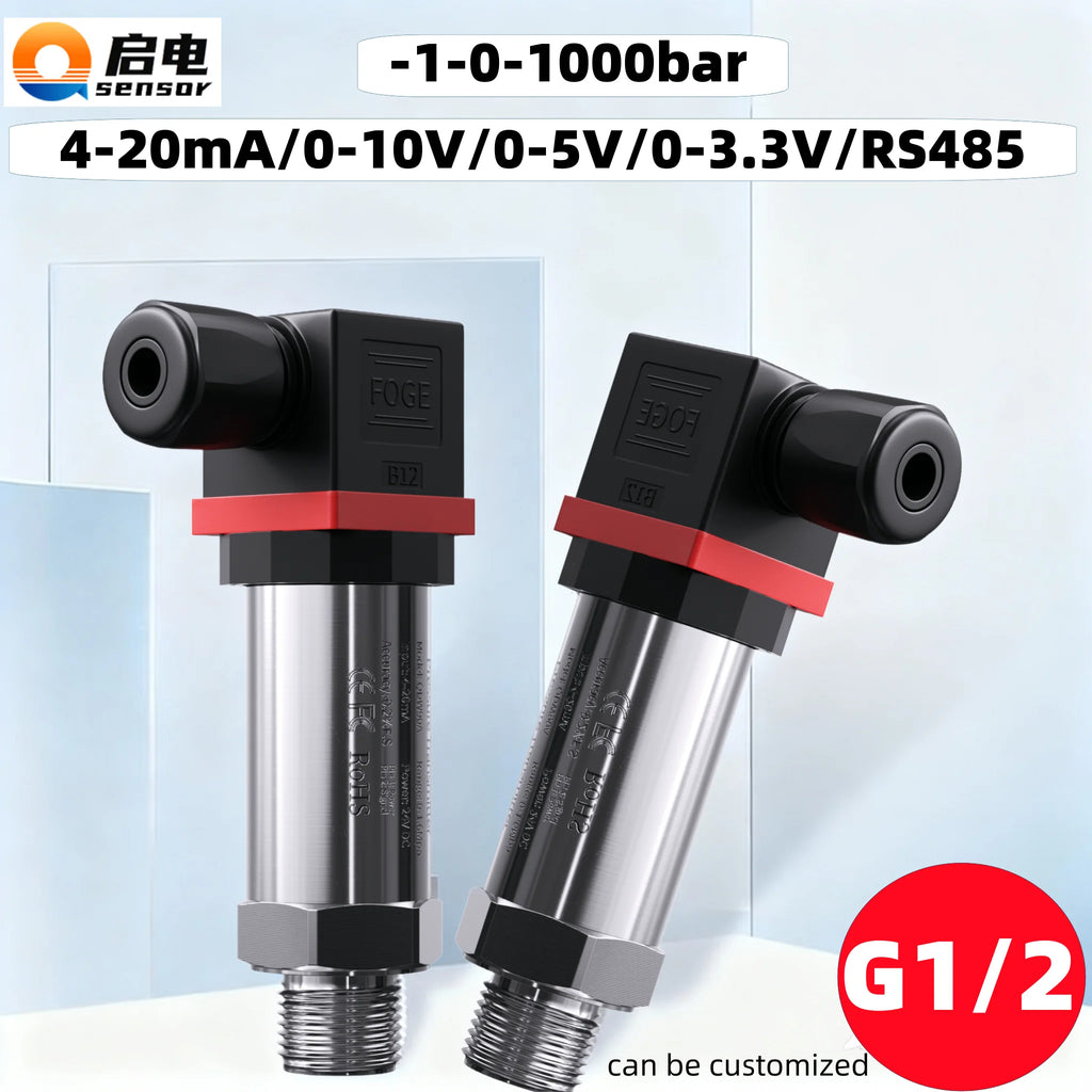 4-20mA Pressure Transmitter Sensor 0.1bar/10bar/145psi 0-60Mpa 0-10V Pressure Transducer Sensor M20*1.5 Pressure Transmitter