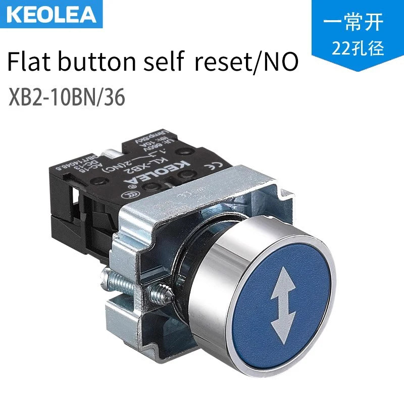 XB2 Series Metal Button Switch Self Reset Small Mushroom Head Middle Seat Emergency Stop 22mm Knob Key Start Inching Power on