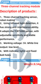 TCRT5000 3/5-Channel Photoelectric IR Detector Module: for Arduino-Compatible for Line Tracking & Obstacle Avoidance