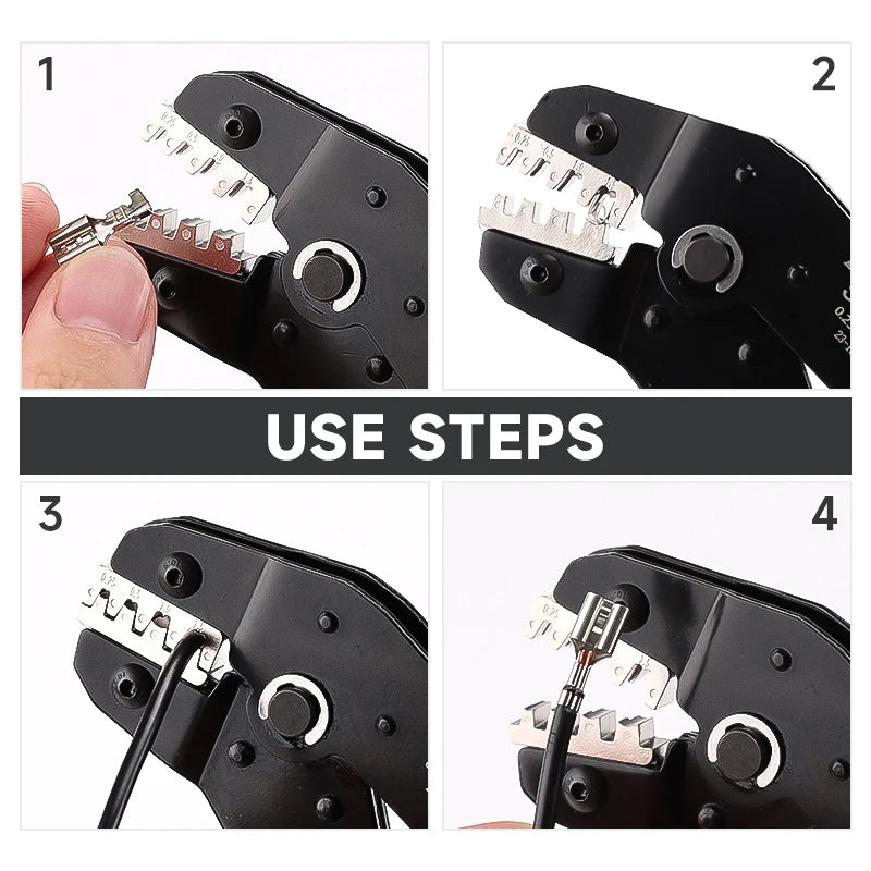 Crimping Tool Set For Dupont JST MOLEX Terminals,No/Pre Insulated Ferrules,Butt Connectors,Solar & Coax Connectors SN-58B 6 Jaw