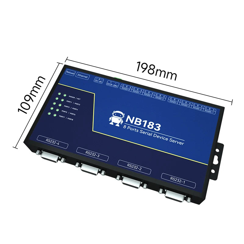 Modbus Gateway RS485 RS232 to RJ45 Serial Server Ethernet Transparent Transmission NB183S TCP UDP MQTT HTTP Watchdog