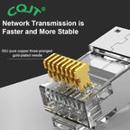 CAT6 CAT7 CAT5E RJ45 Connectors Pass Through Modular Plug Network UTP 3/50μ Gold-Plated 8P8C Crimp End for Ethernet Cable