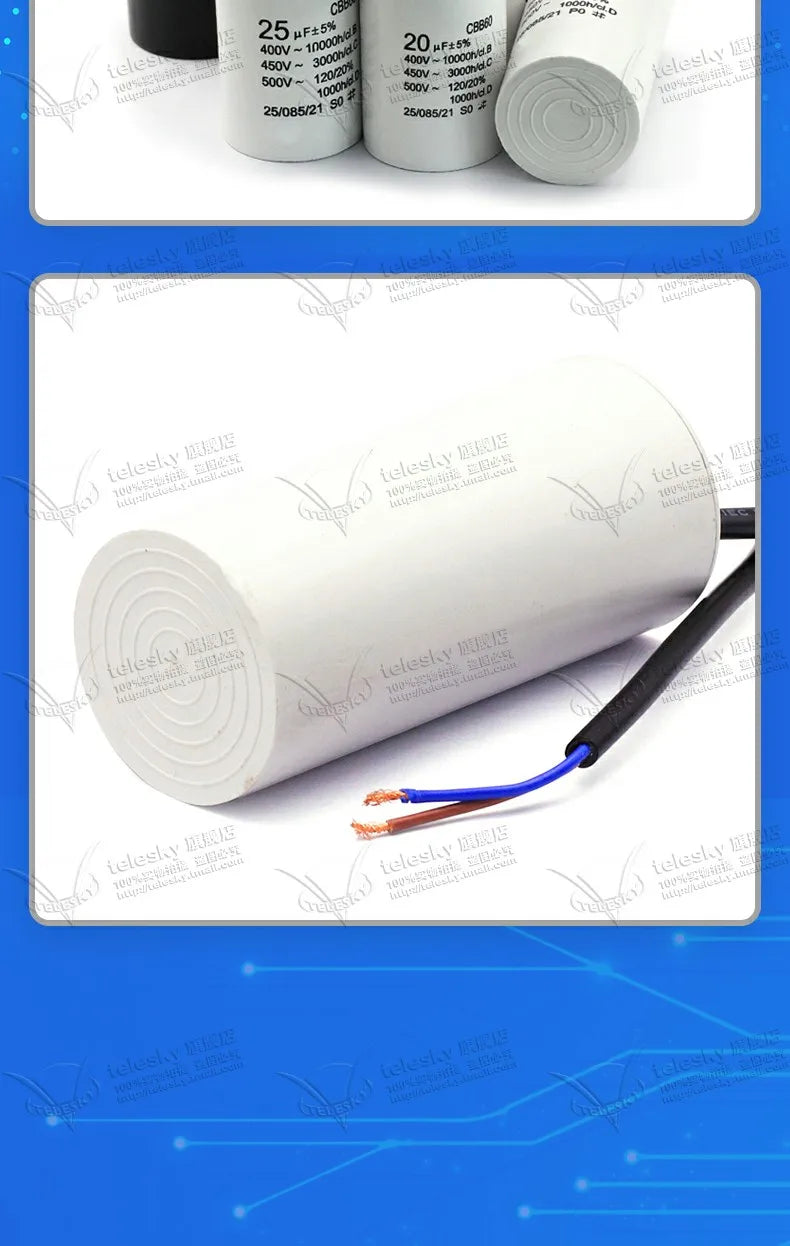 CBB60 Capacitor 450V AC Motor Run Capacitors 3/4/5/6/8/10/12/14/15/16/18/20/30/35/40/50/60/70UF for Washing Machine, Water Pump