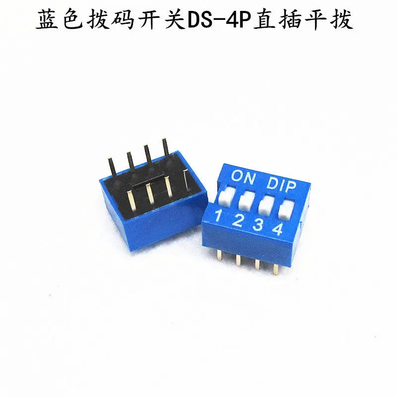 10PCS Red and blue dip switch 1 2 3 4 5 6 7 8 9 10 12PIN toggle switch spacing 2.54mm feet