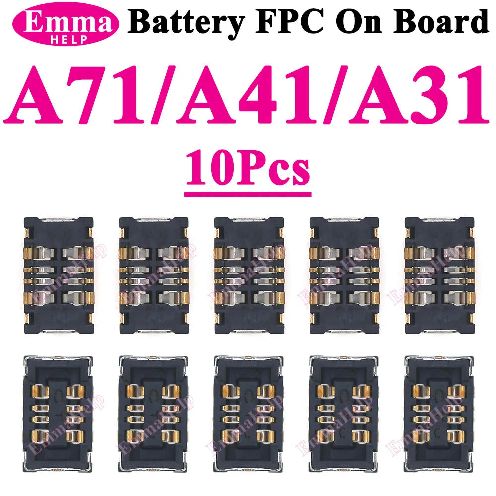 10Pcs Battery FPC Connector For Samsung A52 A32 A22 A52s A72 A71 A31 A51 A50s A30s A10 A20 A20e On Board inner Cilp Contact Plug
