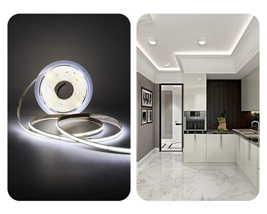 COB LED Strip Light 12V 24V 3mm 5mm 8mm 10mm PCB LED Strip Ice Blue/Green/Red/Yellow/2700K/3000K/4000K/6000K COB LED Tape Decor