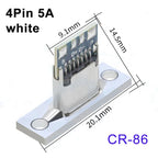 1-10pcs USB 3.1 Type C Socket With Screw Fixing Plate Type-C USB Jack 3.1 Type-C 2Pin 4Pin 5Pin 6Pin Female Connector Jack