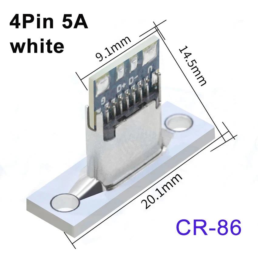 1-10pcs USB 3.1 Type C Socket With Screw Fixing Plate Type-C USB Jack 3.1 Type-C 2Pin 4Pin 5Pin 6Pin Female Connector Jack