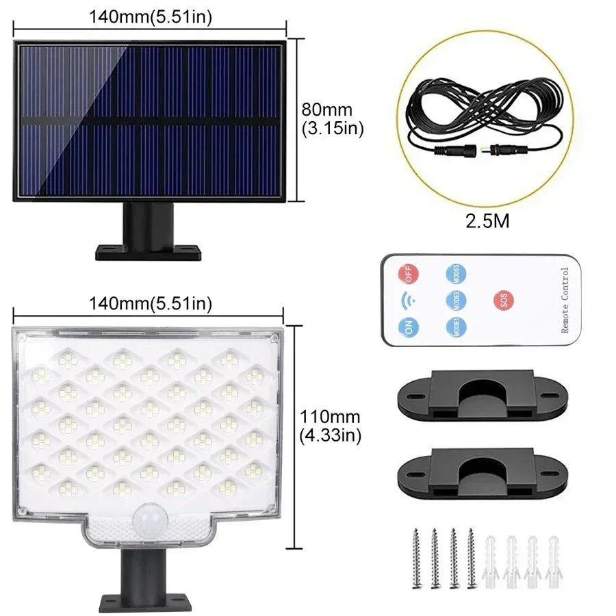Solar Lights Outdoor 234LED 3 Modes Motion Sensor Flood Lights with Remote IP65 Waterproof Security Solar Lights for Outside