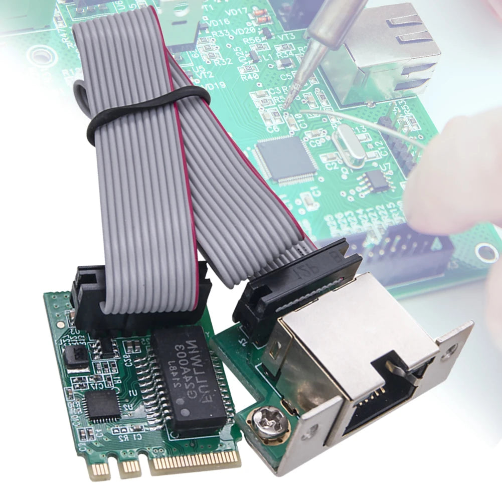 M.2 A+E KEY 2.5G Ethernet LAN Card RTL8111H Chip Single Port Network Card 10/100/1000Mbps M.2 RJ45 LAN Adapter for Windows Linux
