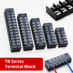 Screw Terminal Block TB Series Dual Row Barrier Strip 3/4/5/6/8/10/12P 15A 25A 45A 600V Panel Mount Electrical Wire Connector