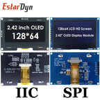 EstarDyn 2.42 Inch LCD 128x64 SSD1309 4 Pin IIC / 7 Pin SPI Serial Interface OLED LCD Display Module