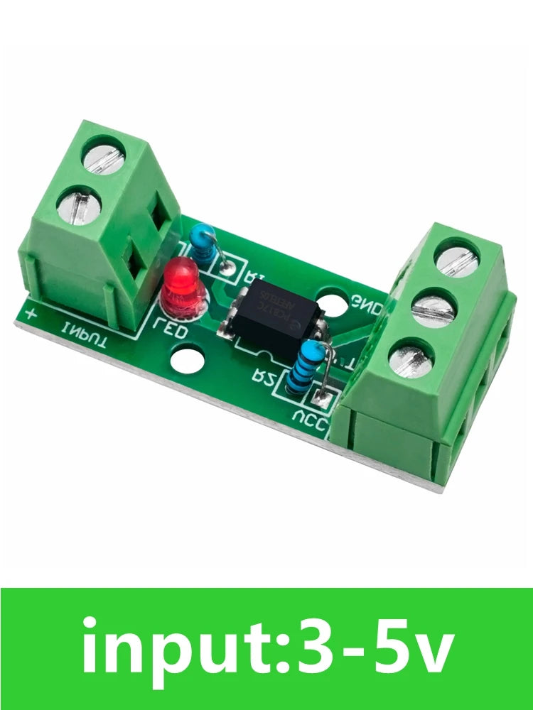 1 Channel Way Optocoupler Isolation Module PC817 EL817 3V-5V 12V 24V Photoelectric Isolator Rail Holder PLC Drive Motor Board
