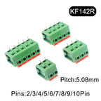 5/10Pcs 5.08mm Pitch KF142V KF142R Push-in Spring Screwless Terminal Block Straight/Bent Foot 2/3/4/5/6/7/8/9/10P PCB Connector