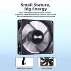 TEUCER 8015 Computer Case Fan 80mm/92mm 4-pin PWM High Airflow Ultra-thin Cooling Fan 1200-3000RPM Cascadable FDB Bearing Fan
