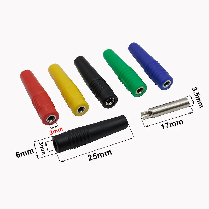 5pcs 2mm Banana Jack Plug Socket Stacked Male Female Insulated Terminal Block For Experimental Panel Testing Line Welded
