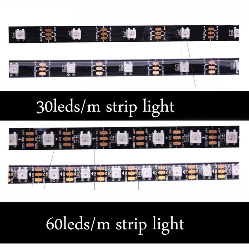 Addressable Rainbow PC Digital WS2812b LED Strip Light for 5V 3pin ARGB Header PC Case Asus Aura Sync RGBIC Fusion MSI Mystic