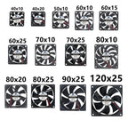 40MM 50MM 60MM 70MM 80MM 90MM 120MM Cooling Fan Brushless Motor Case Fan Quiet Fan With USB Cable