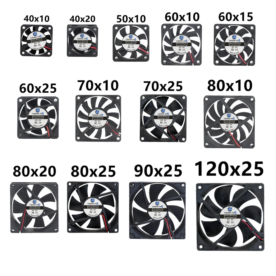40MM 50MM 60MM 70MM 80MM 90MM 120MM Cooling Fan Brushless Motor Case Fan Quiet Fan With USB Cable