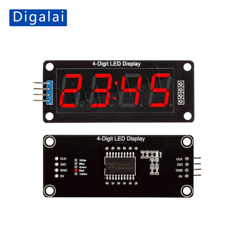 TM1637 0.56-inch four-digit seven-segment digital tube clock display module with clock display