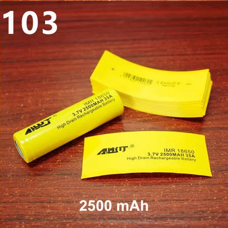 100pcs/lot Shrinkage packaging skin for lithium battery 18650 battery PVC heat shrinkable film insulating sleeve packaging skin